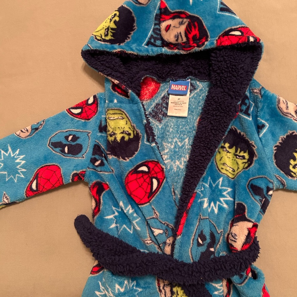 Marvel Kids' Blue and Red Fleece Robe